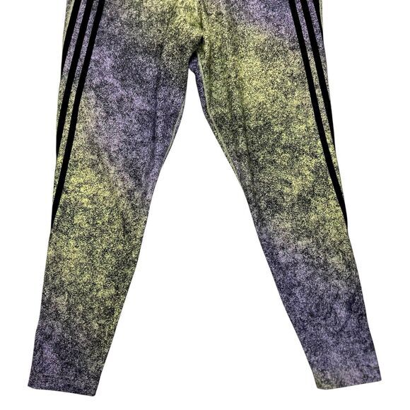Adidas Feel Brilliant 7/8 Training Leggings L Yellow Tint Black Athletic Pull On - Picture 4 of 15